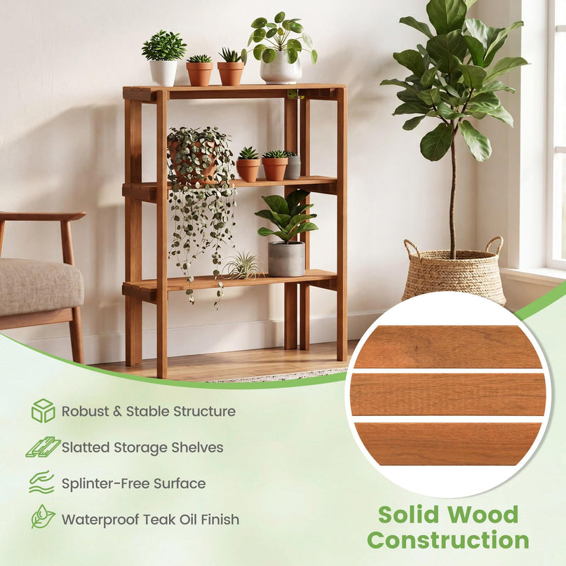 Giantex Foldable Plant Shelf for Garden Patio Balcony