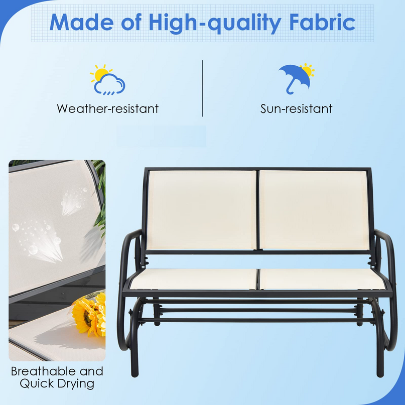 Giantex Swing Glider Chair 48 Inch with Spacious Space