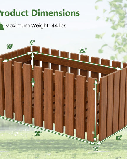 Giantex Slat Style Planter Box for Growing Vegetables Flowers Herbs