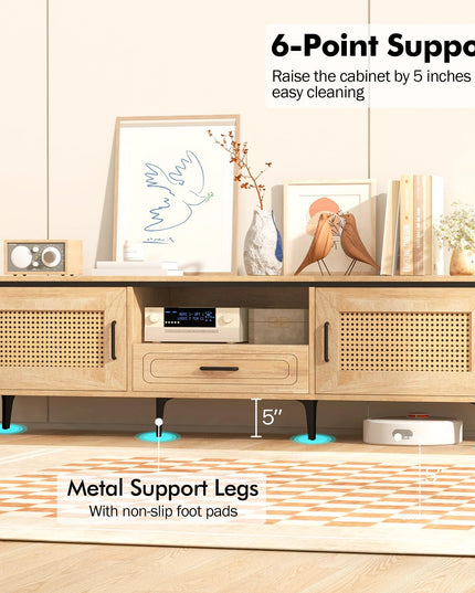 Giantex TV Stand for TV up to 65 Inches, Entertainment Center with 2 Cabinets