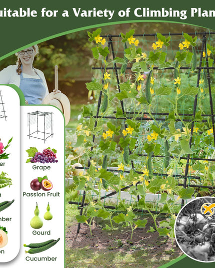 Giantex Cucumber Trellis, Trellis for Climbing Plants Outdoor