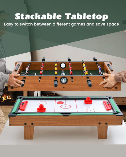 Giantex 4-in-1 Multi Game Table, Combo Foosball Game Table Top w/Billiards, Ping Pong, Push Hockey for Home, Game Room