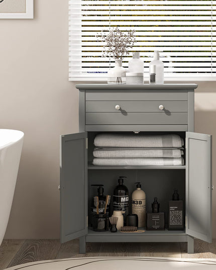 Giantex Bathroom Storage Cabinet with Drawer - Floor Cabinet with Doors, Adjustable Shelf