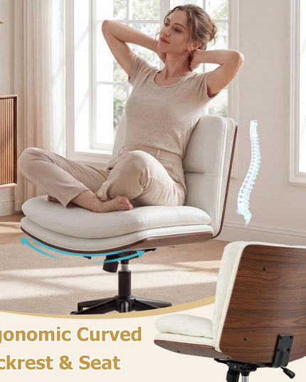 Giantex Armless Office Chair with Wheels for Home Office & Bedroom