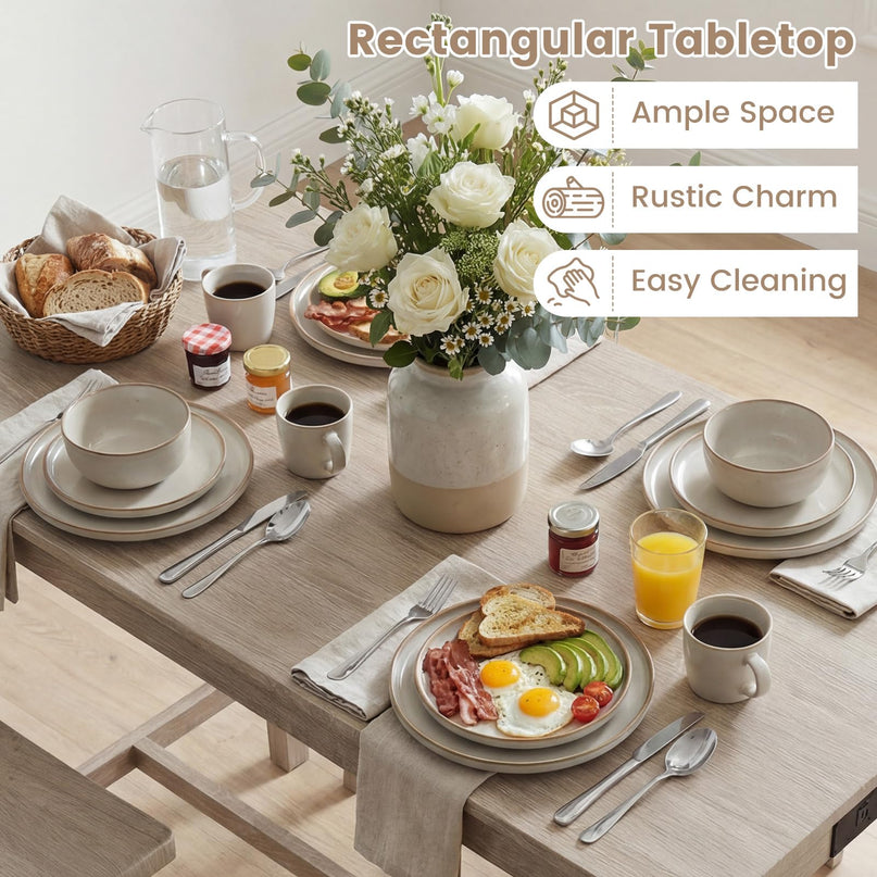 Ensemble de table à manger Giantex 4 pièces hauteur comptoir avec prise électrique