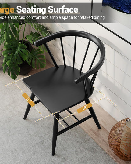 Giantex Windsor Dining Chairs Set of 2/4 w/Solid Rubber Wood Frame