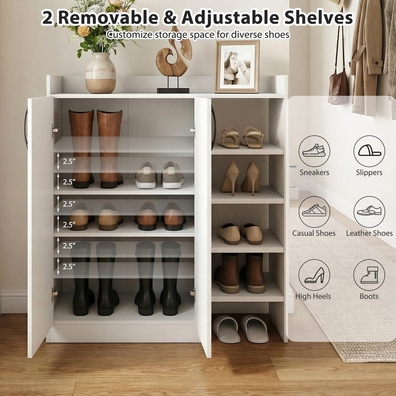 Meuble de rangement pour chaussures en bois Giantex avec 2 portes