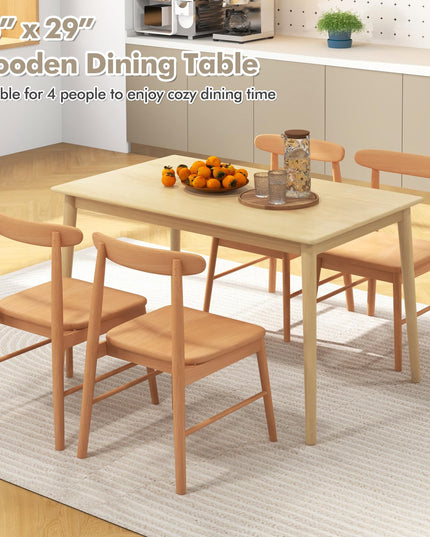 Giantex Dining Table, Rectangular Kitchen Table for 4 People, 48 Inch Dinner Table with Rubber Wood Legs,Load 220 LBS