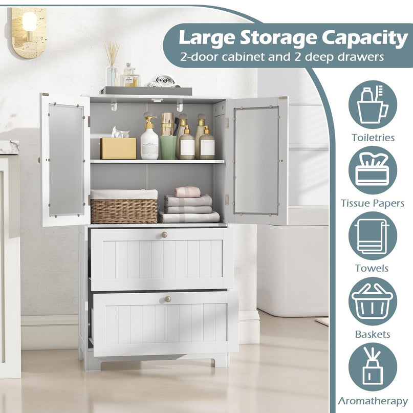 Giantex Bathroom Storage Cabinet w/2 Large Drawers