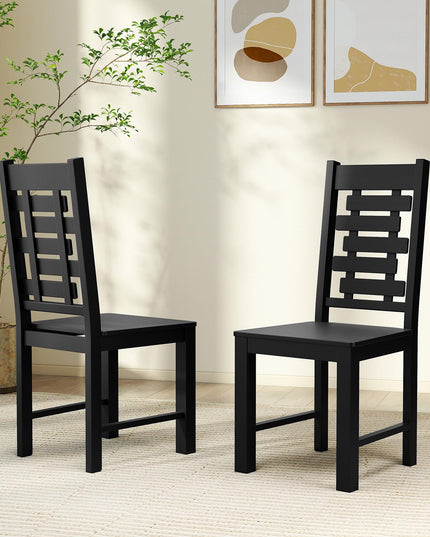Giantex Wooden Dining Chairs Set of 2/4 with High & Tilted Backrest