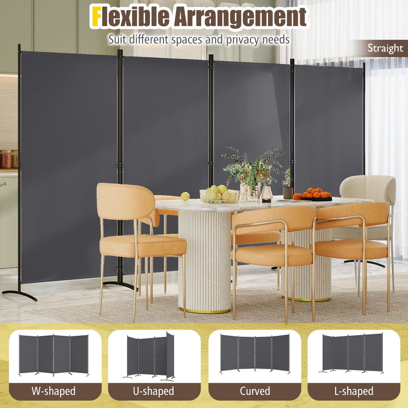 GIANTEX 4-Panel Room Divider Folding Privacy Screen(136" x 71")