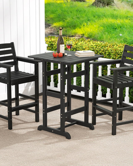 Giantex 29” Bar Stools Set of 2/4, HDPE Barstools w/Back, Armrests & Footrests, Max Load 330Lbs