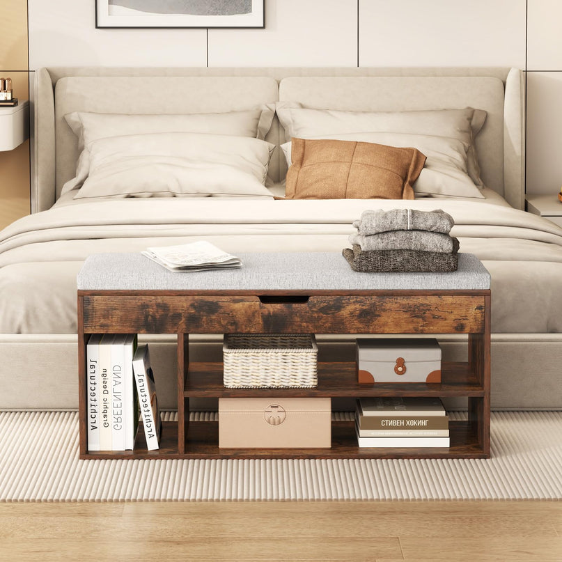Giantex 31 Inches Shoe Storage Bench for Entryway