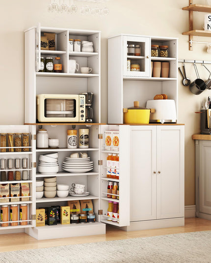 Giantex 67" Tall Pantry Cabinet w/Microwave Countertop