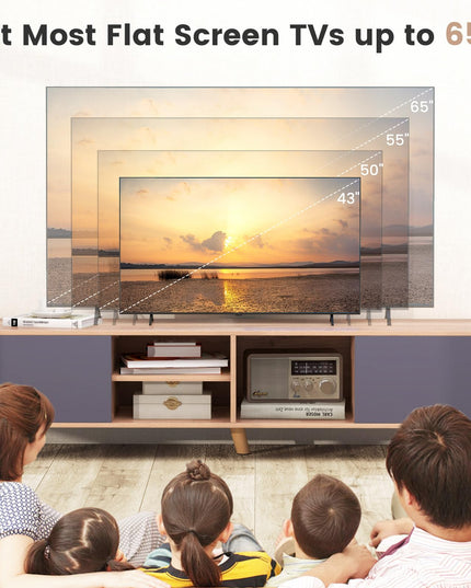 Giantex TV Stand for TVs up to 65 Inch, Entertainment Center with 2 Side Cabinets