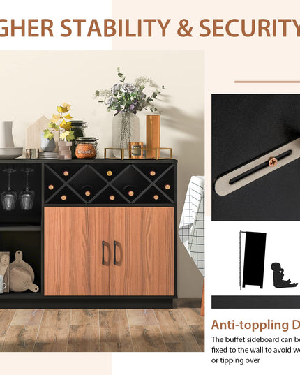 Giantex Buffet Sideboard, Wine Bar Base Cabinet 45”X15”x32”
