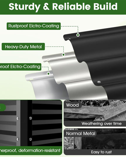 Giantex Raised Garden Bed with Legs | 44" x 22" x 32" Metal Large Elevated Planter Box (1/2)