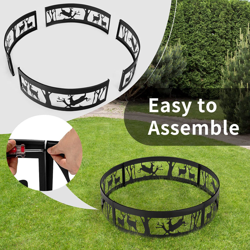 Giantex 36” Fire Ring Heavy Duty Fire Pit w/Extra Poker