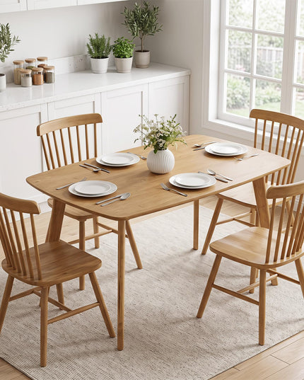 GIANTEX 47" Solid Wood Rectangular Dining Table w/Round Edges