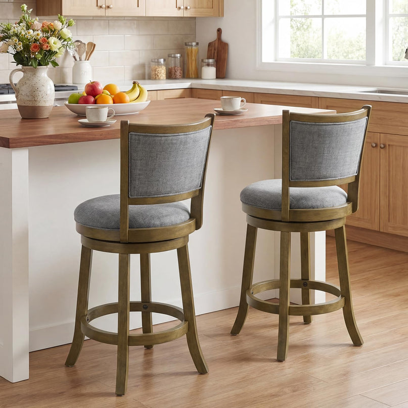 Giantex 25" Counter Height Bar Stools Set of 2/4 Swivel Barstools