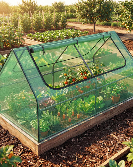 Giantex 3-in-1 Metal Raised Garden Bed with Greenhouse Cover