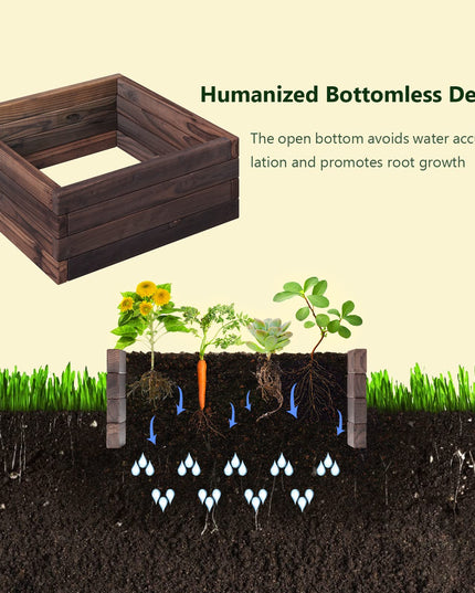 Brown Raised Garden Bed,  24'' L x 24'' W x 10''H
