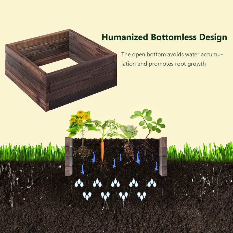 Brown Raised Garden Bed,  24'' L x 24'' W x 10''H
