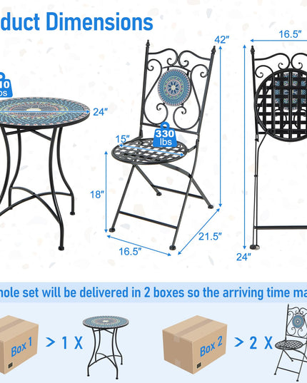 Giantex Bistro Table and Chairs Set of 2
