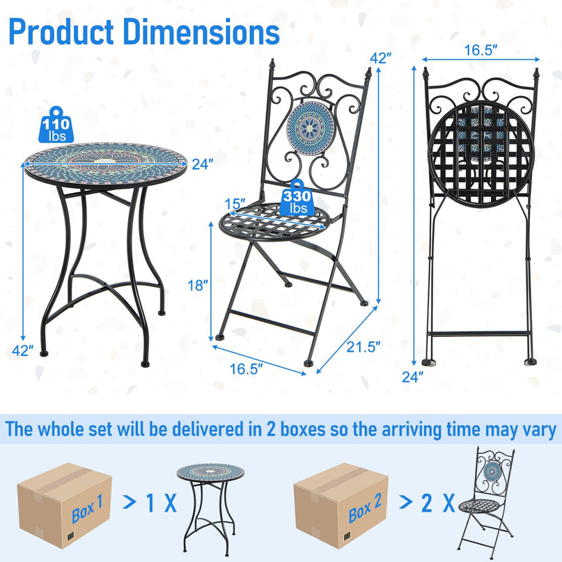 Giantex Bistro Table and Chairs Set of 2