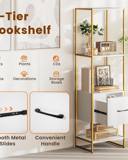 Giantex Bookshelf with Drawer