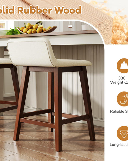 Giantex 24" Bar Stools Set of 2/4 with Low Back for Kitchen Island