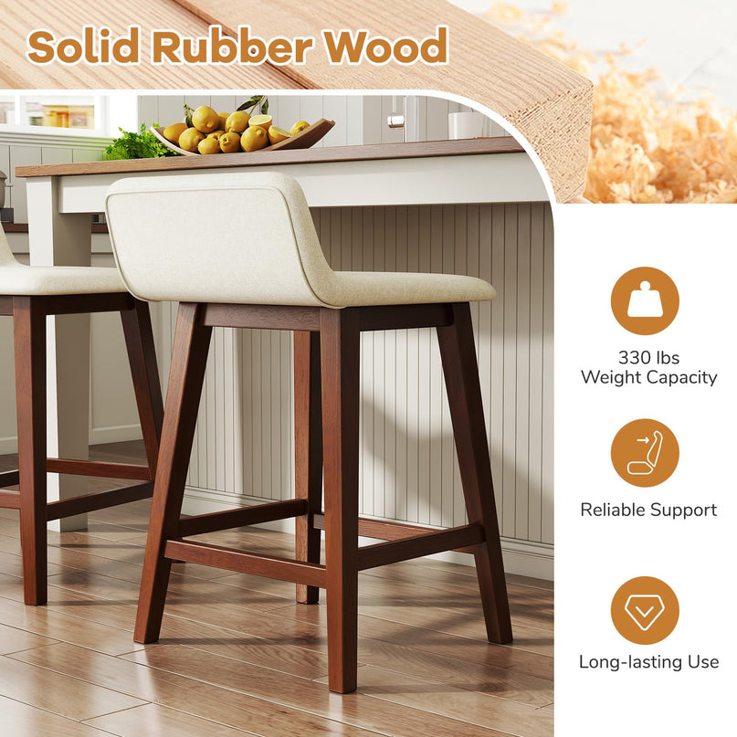 Giantex 24" Bar Stools Set of 2/4 with Low Back for Kitchen Island