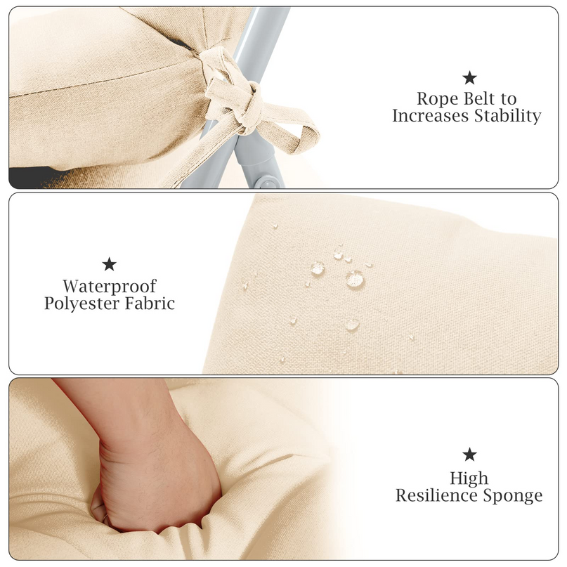 4.5 Inch Thick Outdoor High Back Chair Pads | Tufted Patio Cushion