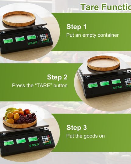 Balance commerciale numérique Giantex 88 lb/40 kg rechargeable