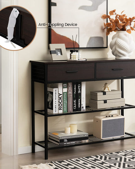 Giantex 39.5” Console Table with Storage Drawer - Entryway Table with 2 Drawers