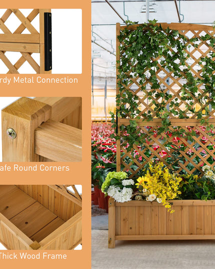 Planter Raised Bed with Trellis - Giantex