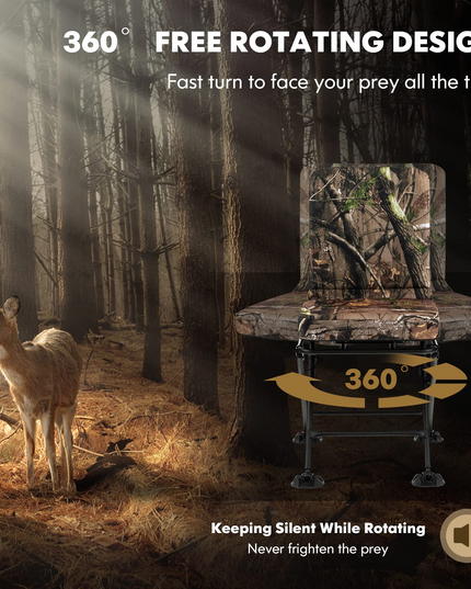 Giantex Hunting Chairs for Blinds - 360° Swivel Silent Hunter Chair