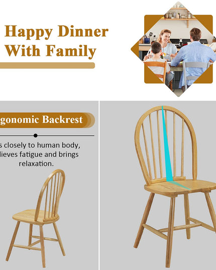 Giantex Wood Dining Chairs, French Country Armless Spindle Back Dining Chairs