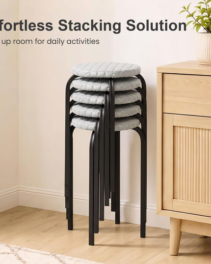 GIANTEX 18" Stackable Stools Set of 6