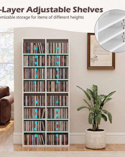 Giantex DVD Shelf 16-Shelf Wide CD Rack(1/2)