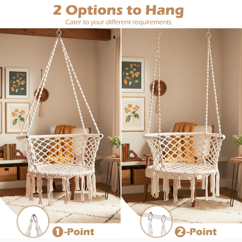 Giantex Hammock Chair | Macrame Swing Chair with Tassels