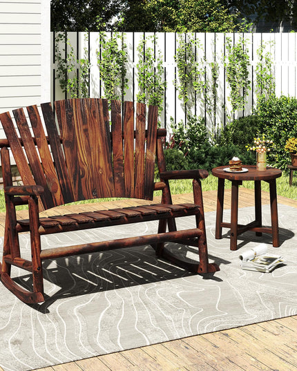 Giantex 1/2 Pcs Outdoor Wooden Rocking Bench（51”x38”x46”）