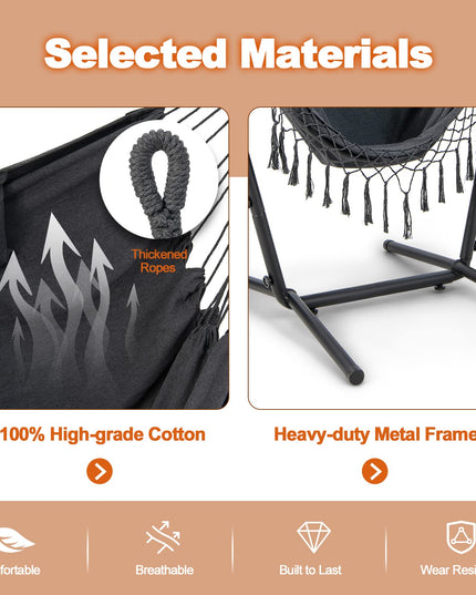Giantex Hanging Swing with Stand - Hammock Chair with Phone Holder