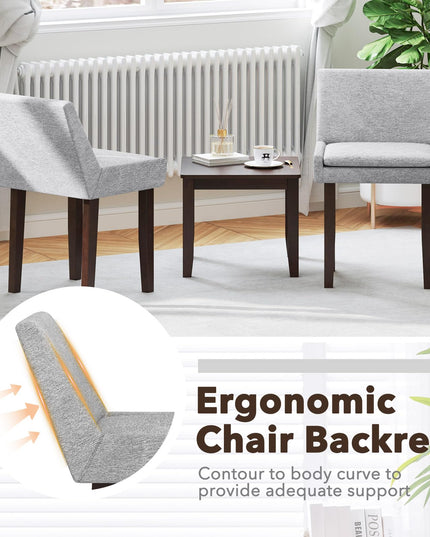 Giantex Linen Upholstered Accent Chairs w/Mid Back & Cushioned Seat