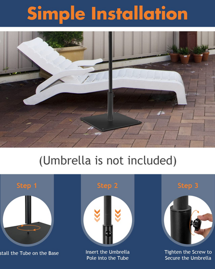 Giantex 35lbs Patio Umbrella Base, Suitable for 1.6''-1.9'' Umbrella Poles (20'' x 20'')