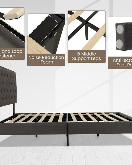 Giantex Upholstered Full Size Bed Frame