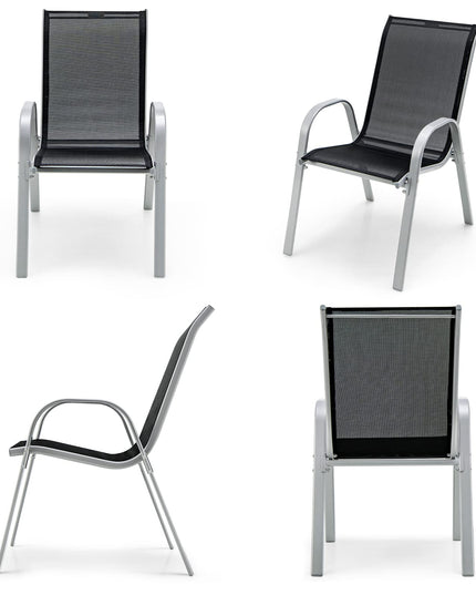 Giantex Set of 4 Patio Chairs, Stackable Outdoor Dining Chairs