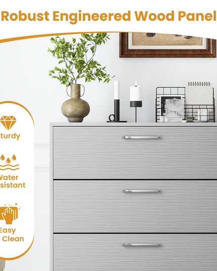 Giantex Storage Cabinet with 4 Drawers, Metal Legs & Handles, Anti-Toppling Devices, Tall Cabinet
