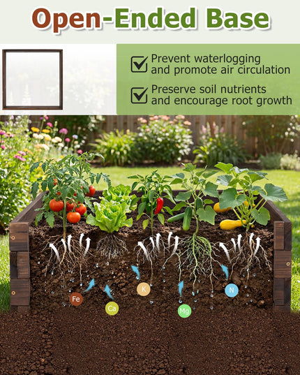 Giantex 23" x 23" Wooden Raised Garden Bed for Patio Yard Garden Balcony