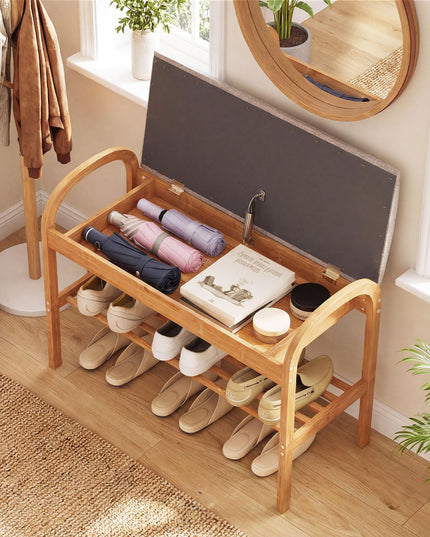 Banc porte-chaussures Giantex avec coussin rembourré pour le salon